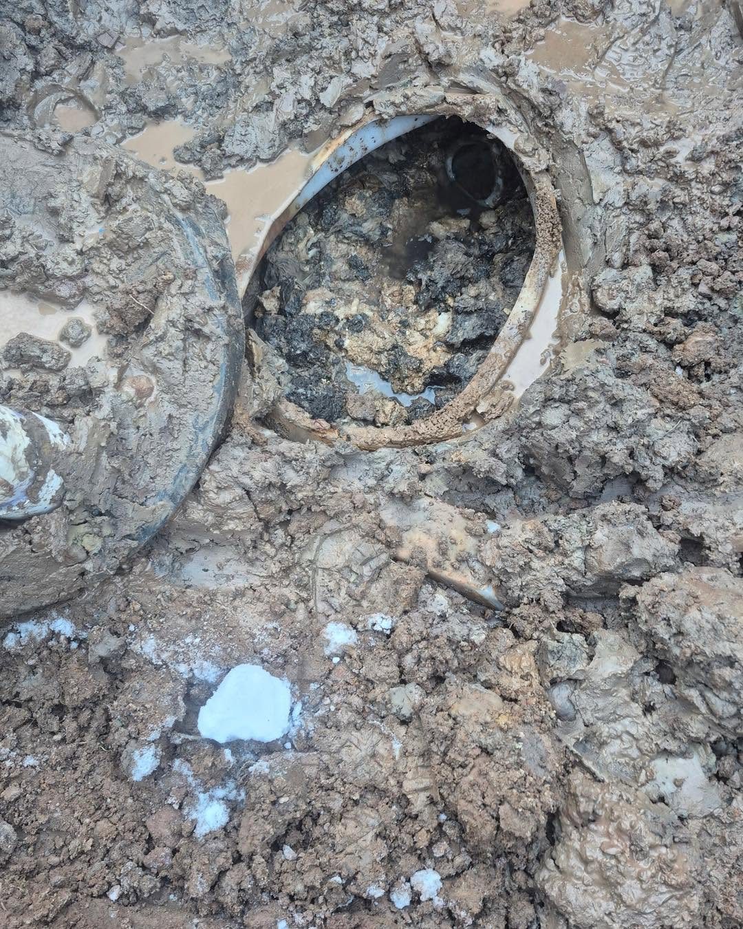 Damaged septic tank opening