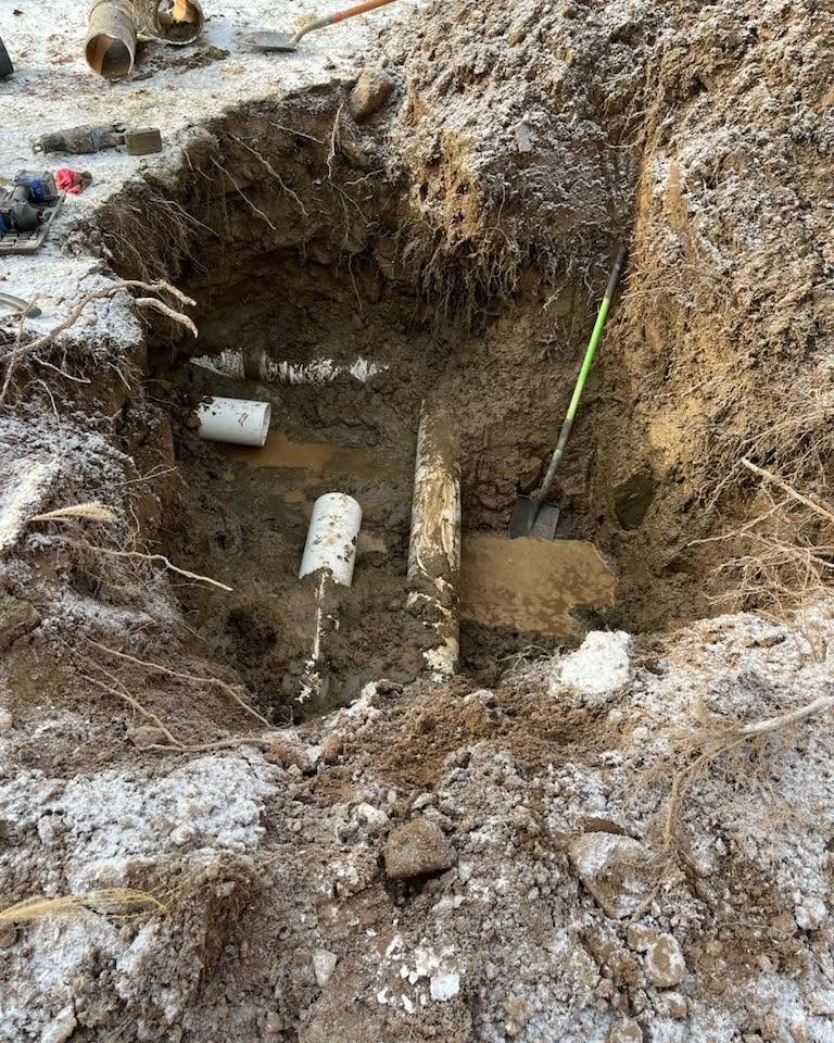 Septic repair excavation